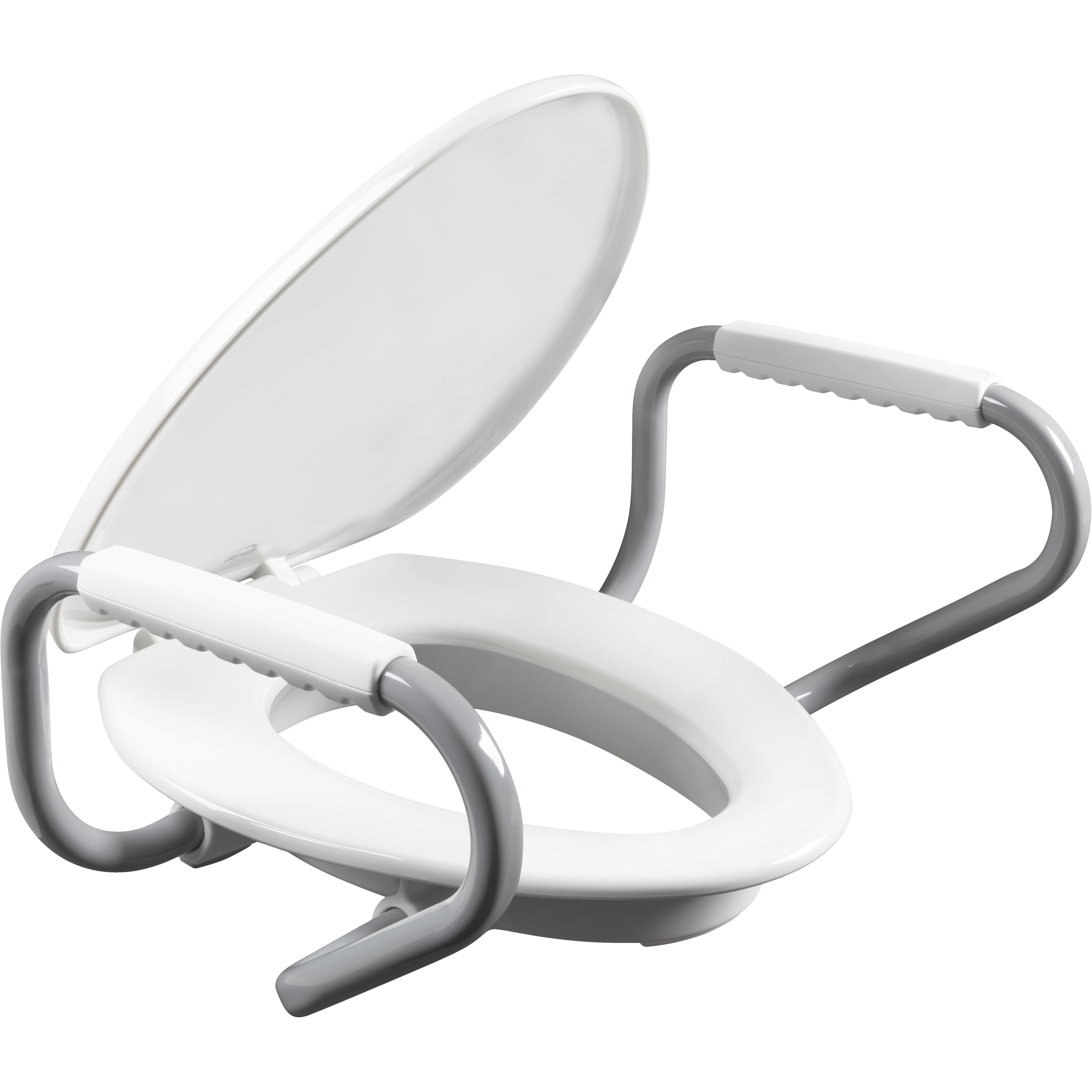 Raised toilet seat w arms